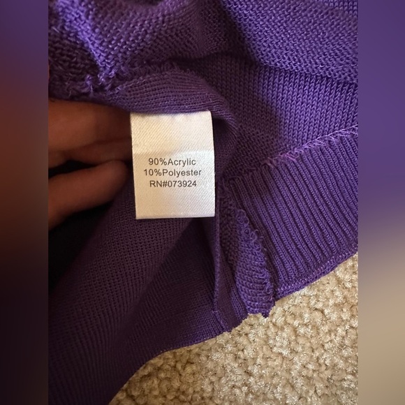MING WANG Women's Cardigan Sweater Purple Size XS - Picture 10 of 10